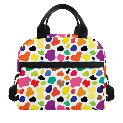 Colorful Cow Pattern Print Insulated Lunch Bag
