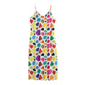 Colorful Cow Pattern Print Jersey Midi Cami Dress