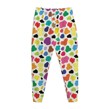 Colorful Cow Pattern Print Jogger Pants