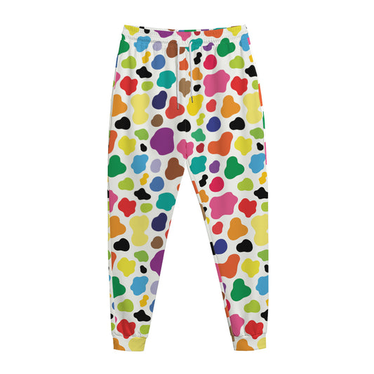Colorful Cow Pattern Print Jogger Pants
