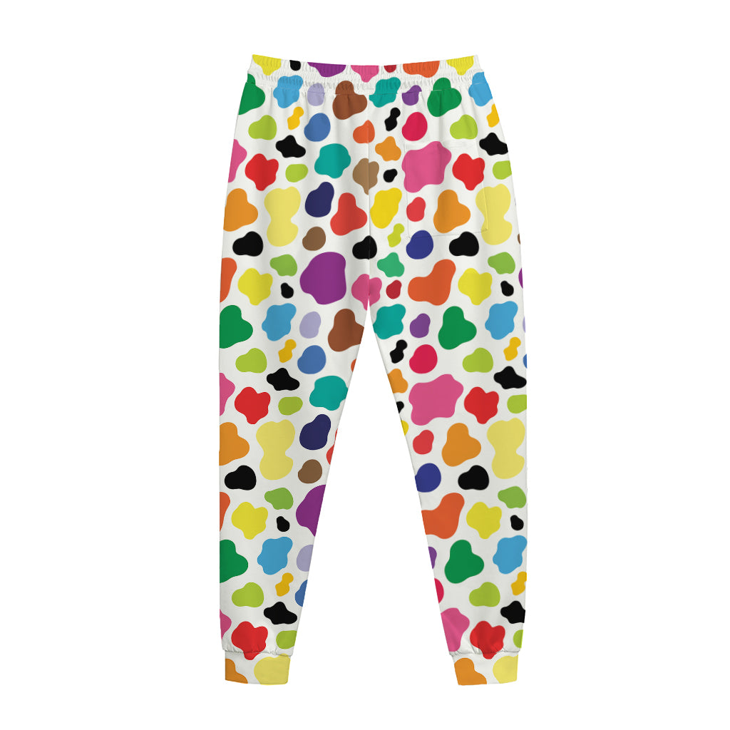 Colorful Cow Pattern Print Jogger Pants
