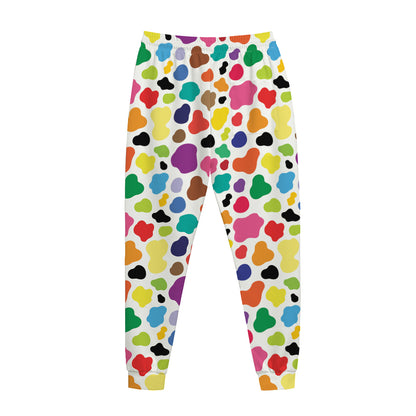 Colorful Cow Pattern Print Jogger Pants