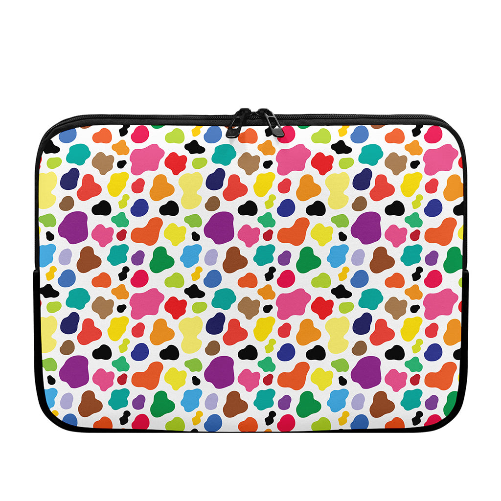 Colorful Cow Pattern Print Laptop Sleeve