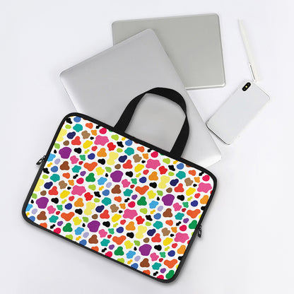 Colorful Cow Pattern Print Laptop Sleeve With Handle