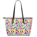 Colorful Cow Pattern Print Leather Tote Bag With Zipper