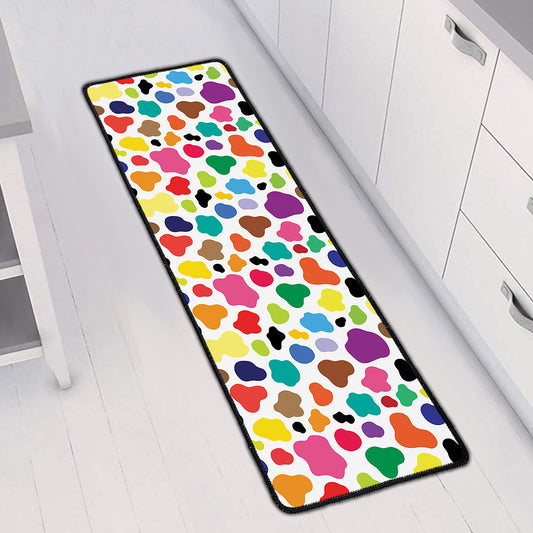 Colorful Cow Pattern Print Long Kitchen Mat