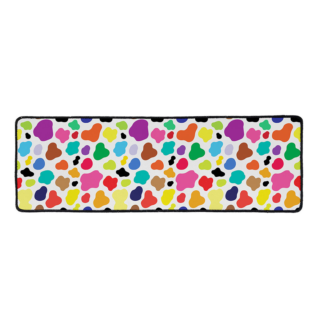 Colorful Cow Pattern Print Long Kitchen Mat