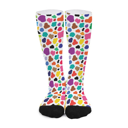 Colorful Cow Pattern Print Long Socks