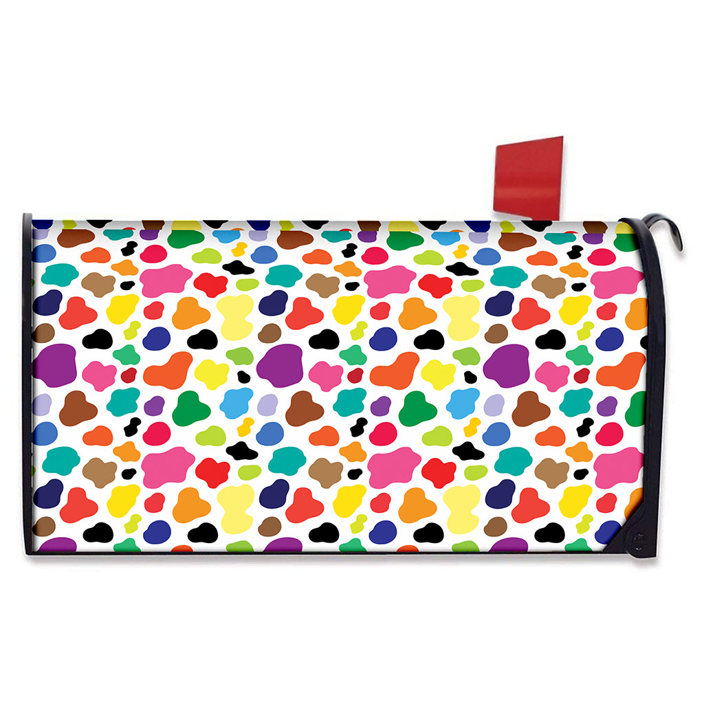 Colorful Cow Pattern Print Mailbox Cover