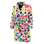 Colorful Cow Pattern Print Men's Bathrobe