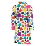 Colorful Cow Pattern Print Men's Bathrobe