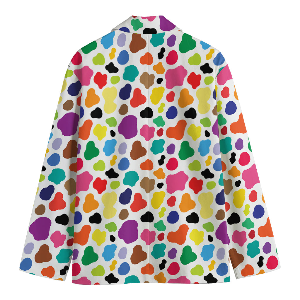 Colorful Cow Pattern Print Men's Blazer