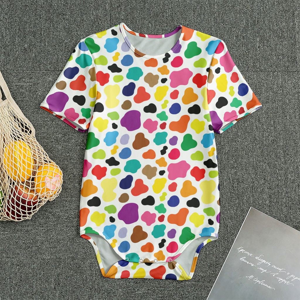 Colorful Cow Pattern Print Men's Bodysuit
