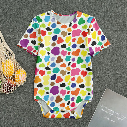 Colorful Cow Pattern Print Men's Bodysuit