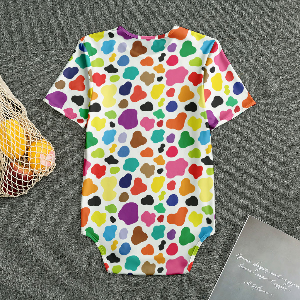 Colorful Cow Pattern Print Men's Bodysuit