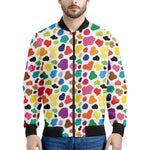 Colorful Cow Pattern Print Men's Bomber Jacket