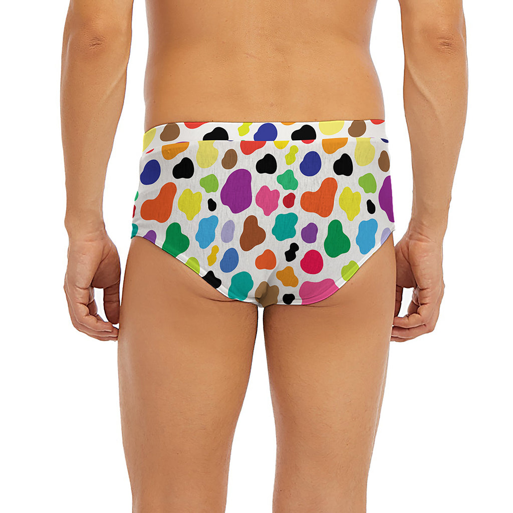 Colorful Cow Pattern Print Men's Briefs