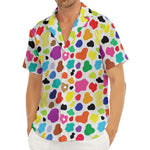 Colorful Cow Pattern Print Men's Deep V-Neck Shirt