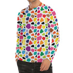 Colorful Cow Pattern Print Men's Long Sleeve Rash Guard