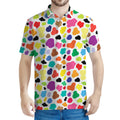 Colorful Cow Pattern Print Men's Polo Shirt