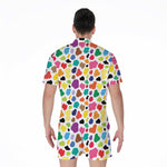 Colorful Cow Pattern Print Men's Rompers