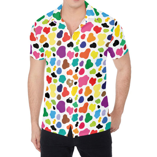 Colorful Cow Pattern Print Men's Shirt
