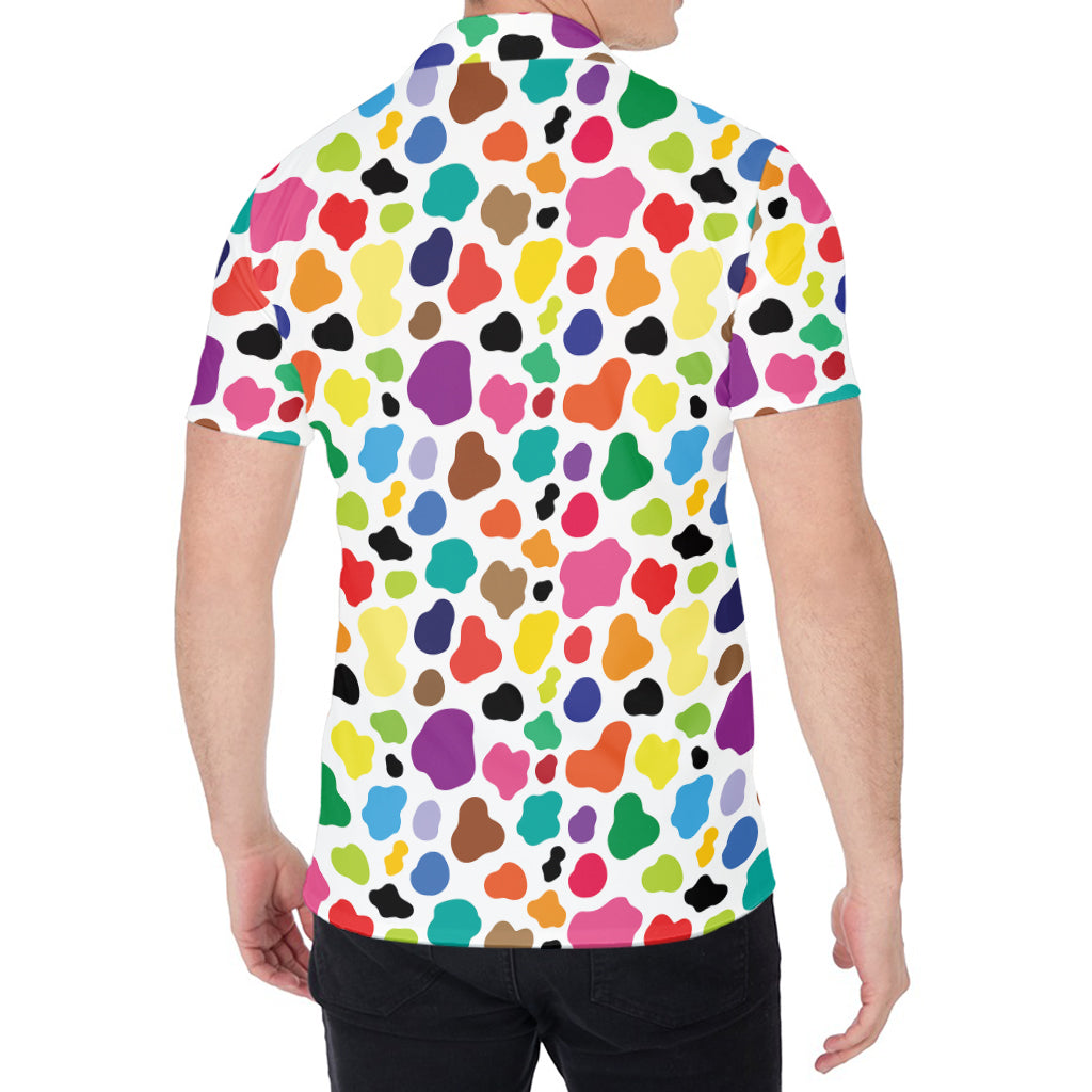 Colorful Cow Pattern Print Men's Shirt