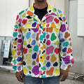 Colorful Cow Pattern Print Men's Shirt Jacket