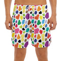 Colorful Cow Pattern Print Men's Split Running Shorts