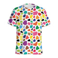 Colorful Cow Pattern Print Men's Athletic T-Shirt
