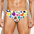 Colorful Cow Pattern Print Men's Swim Briefs
