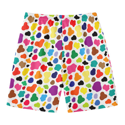 Colorful Cow Pattern Print Men's Swim Trunks