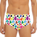 Colorful Cow Pattern Print Men's Triangle Swim Briefs