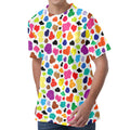 Colorful Cow Pattern Print Men's Velvet T-Shirt