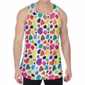 Colorful Cow Pattern Print Men's Velvet Tank Top