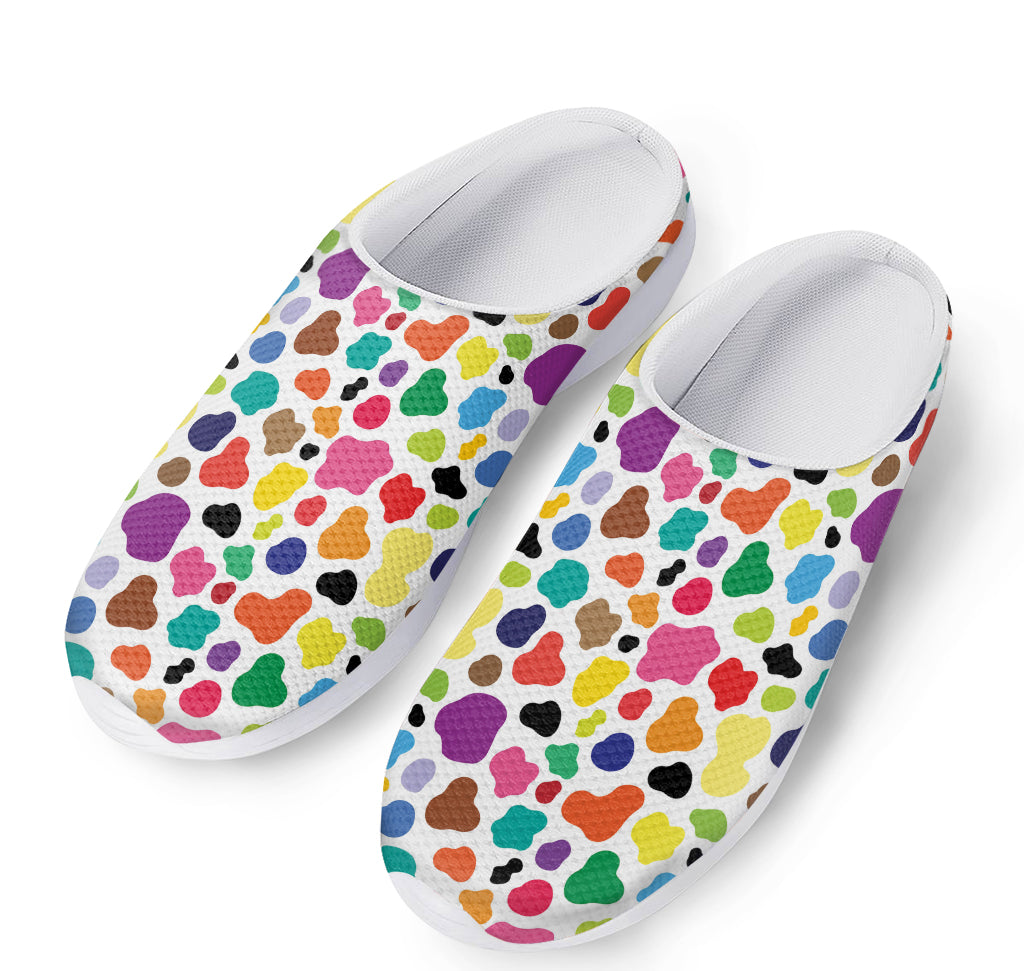 Colorful Cow Pattern Print Mesh Casual Shoes