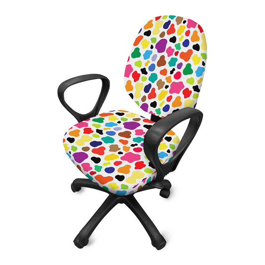 Colorful Cow Pattern Print Office Chair Cover