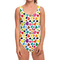 Colorful Cow Pattern Print One Piece Swimsuit