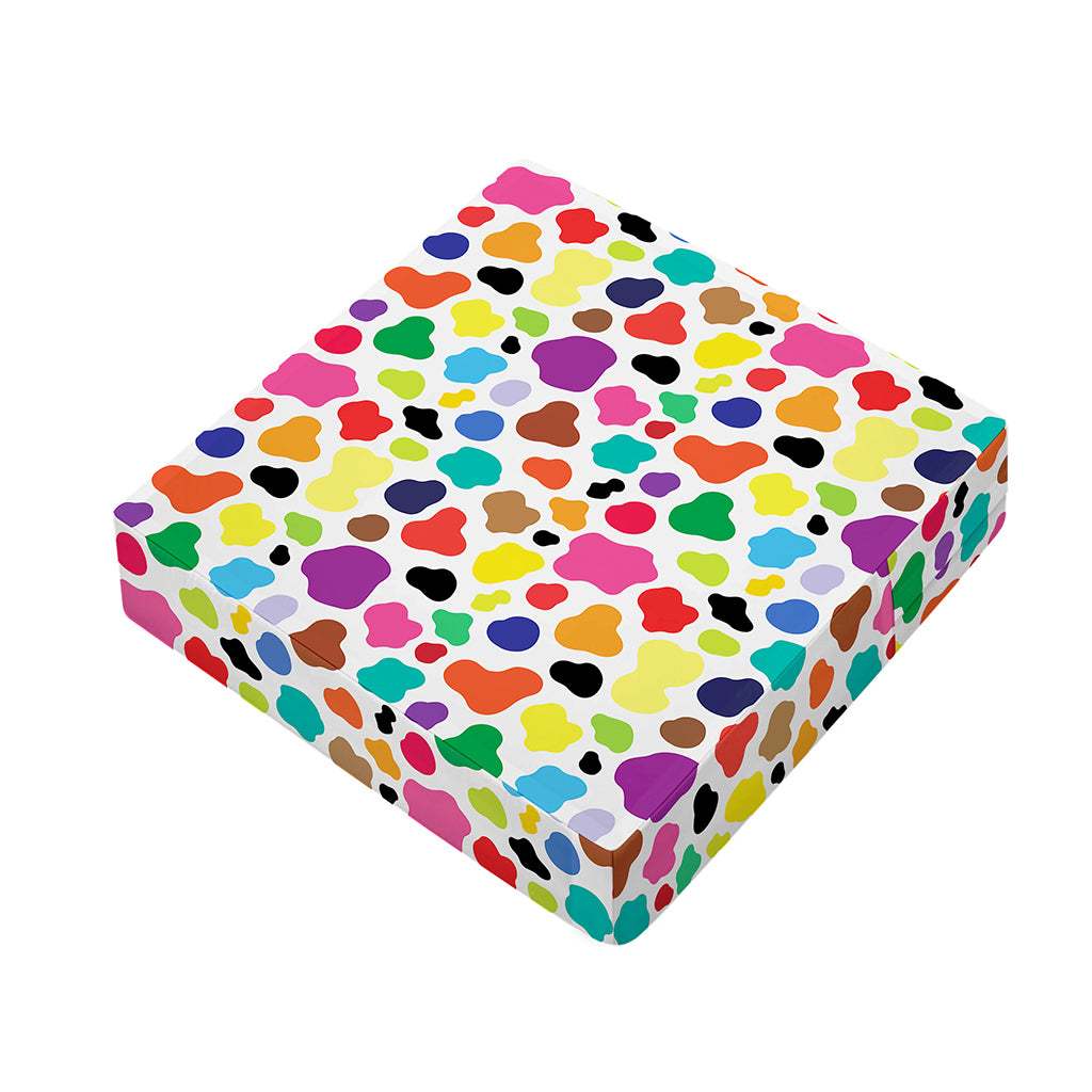 Colorful Cow Pattern Print Outdoor Seat Cushion Cover