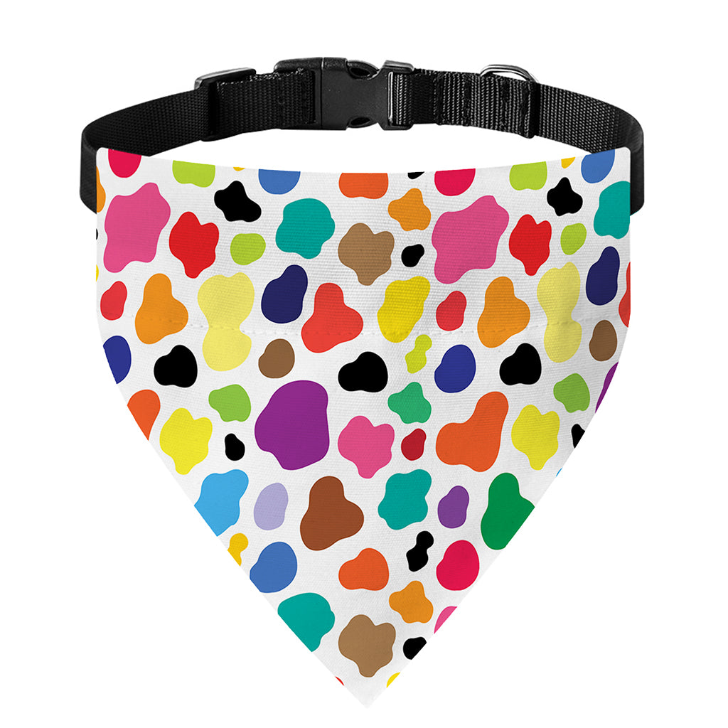 Colorful Cow Pattern Print Over The Collar Dog Bandana