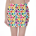 Colorful Cow Pattern Print Pencil Mini Skirt