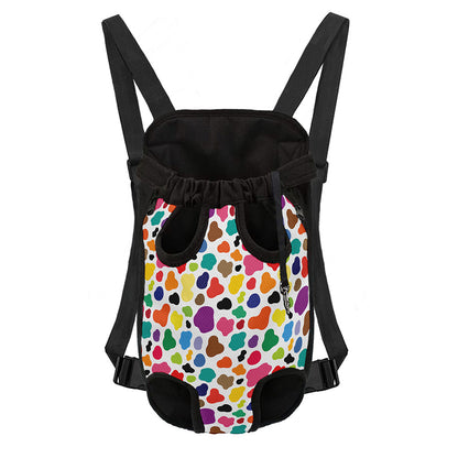 Colorful Cow Pattern Print Pet Carrier Backpack