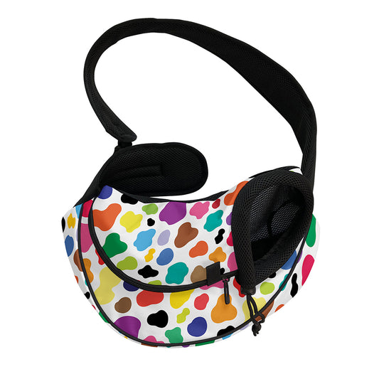 Colorful Cow Pattern Print Pet Sling Carrier