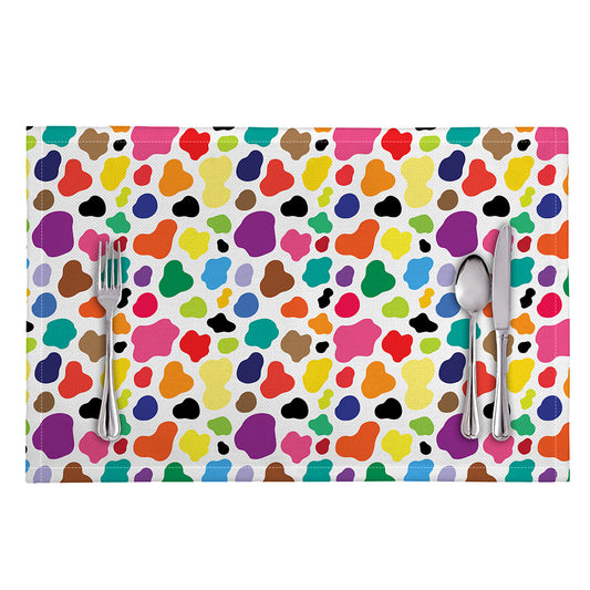 Colorful Cow Pattern Print Placemat