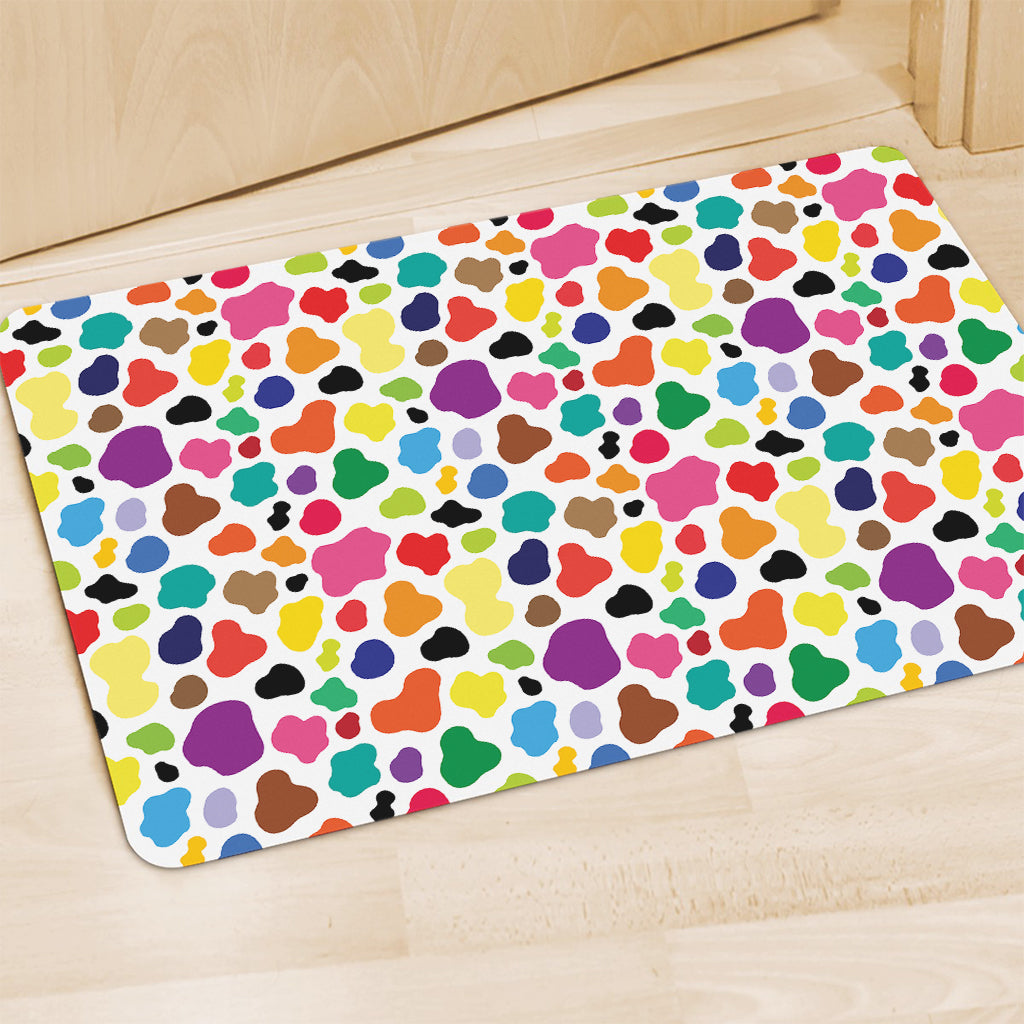 Colorful Cow Pattern Print Polyester Doormat