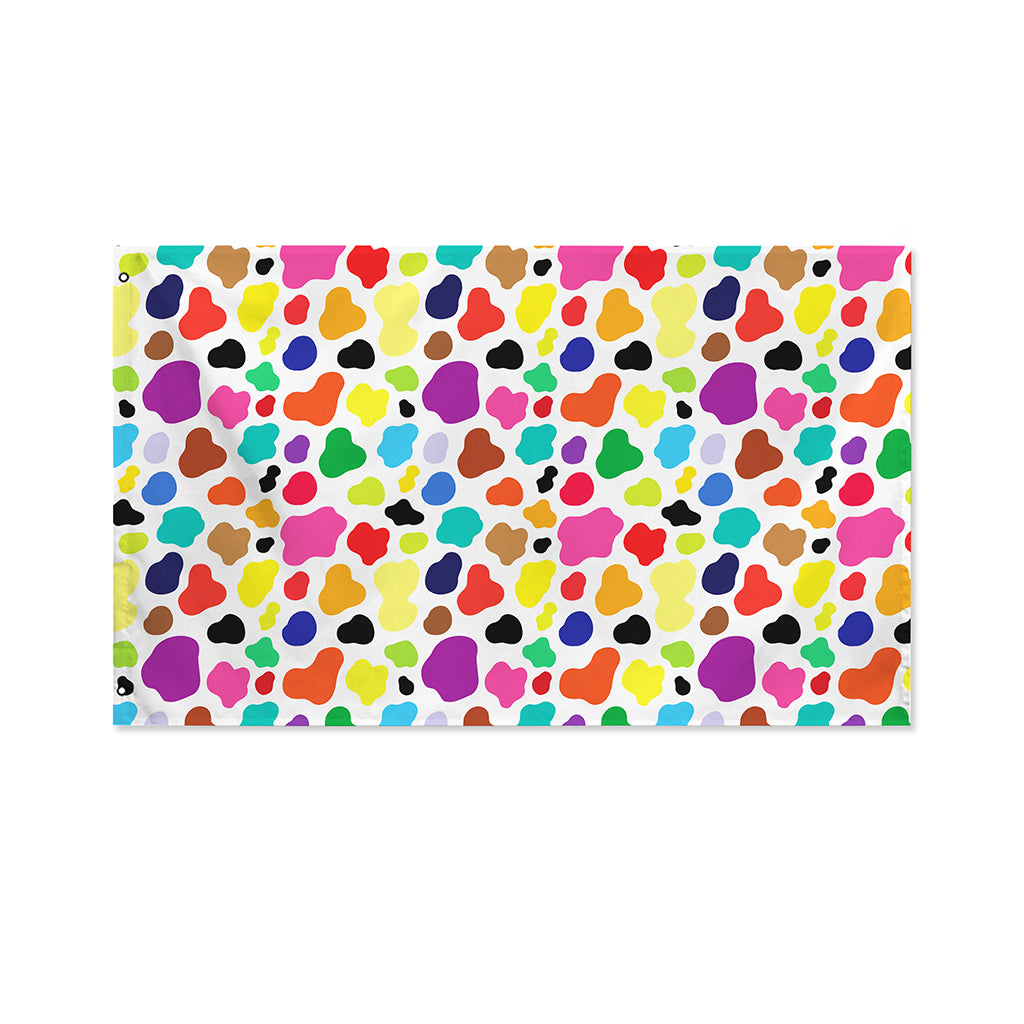 Colorful Cow Pattern Print Polyester Flag
