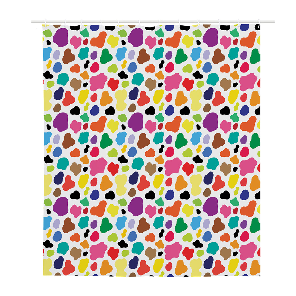 Colorful Cow Pattern Print Polyester Shower Curtain