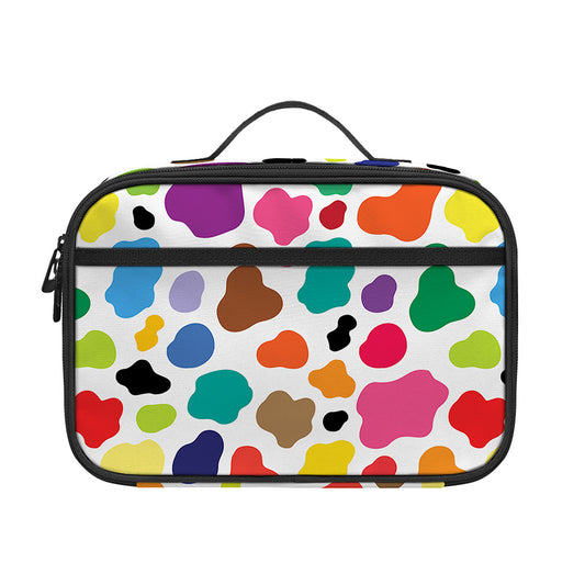 Colorful Cow Pattern Print Portable Lunch Bag