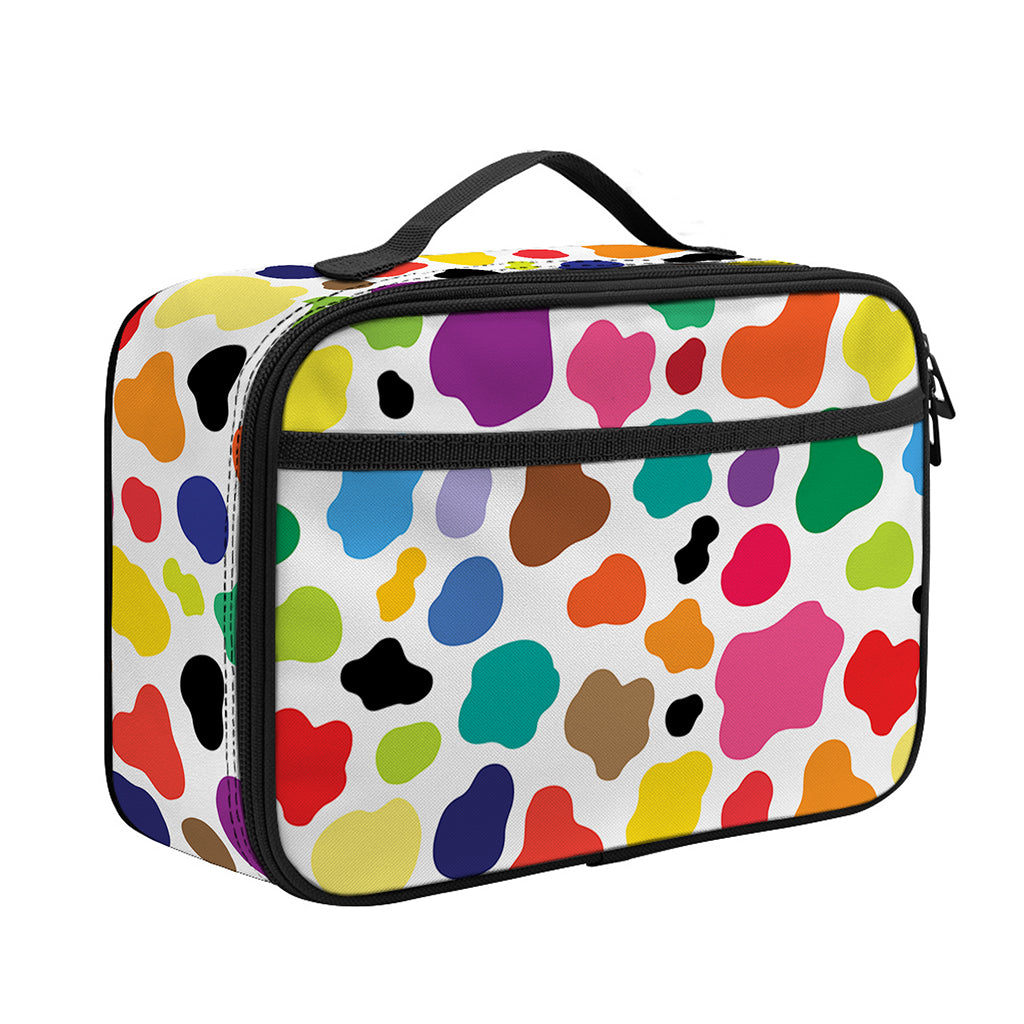 Colorful Cow Pattern Print Portable Lunch Bag