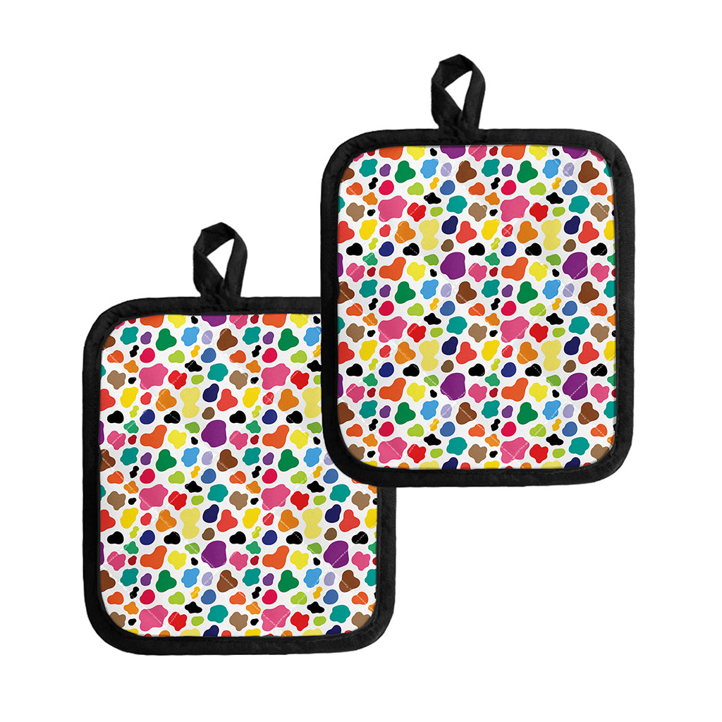 Colorful Cow Pattern Print Pot Holders